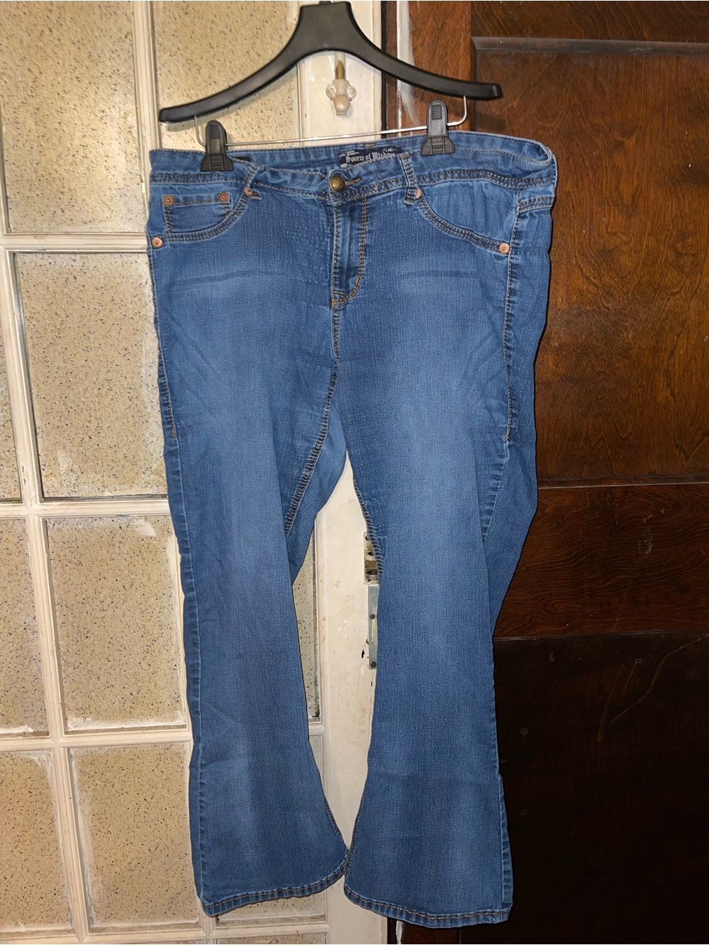 Source of Wisdom Blue Women's Slim Bootcut Jeans - Size 18